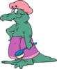 Alligator In Shower Cap Clip Art